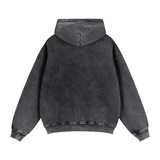 Zip-Through Boxy Fleece Hoodie (black)