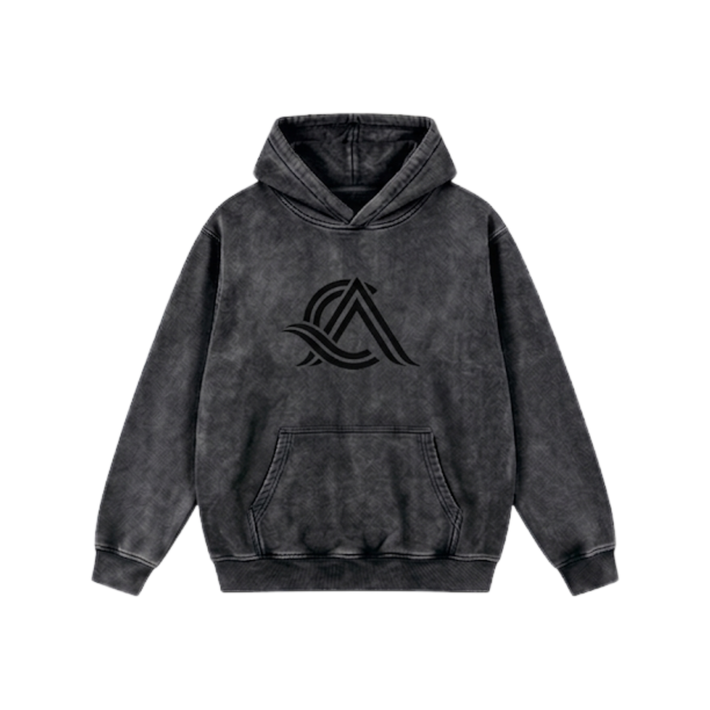Snow Wash Fleece Oversize Hoodie (Black)