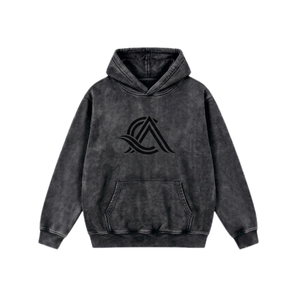 Snow Wash Fleece Oversize Hoodie (Black)